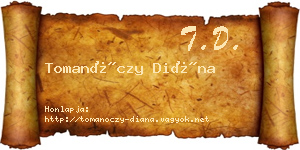 Tomanóczy Diána névjegykártya